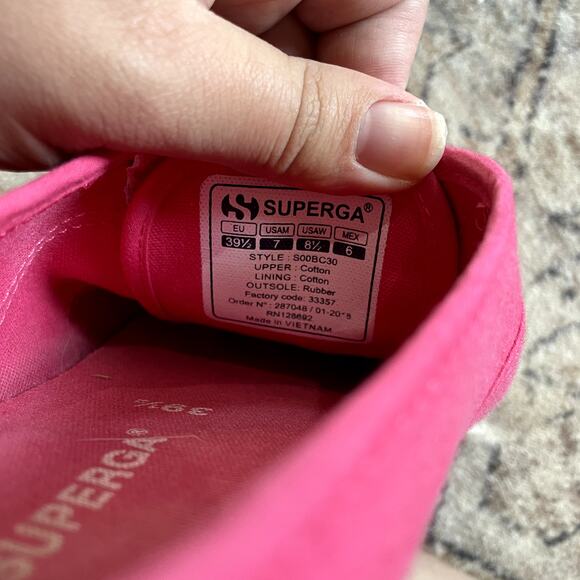 Superga Fantasia Womens Canvas Red Azalea Slip On Sneakers Size 8.5 Pink Lace-up - Picture 4 of 8